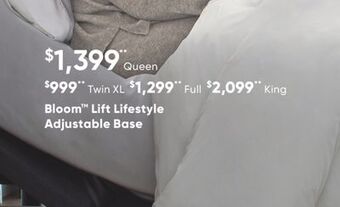 Sleep Country Bloom lift lifestyle adjustable base offer