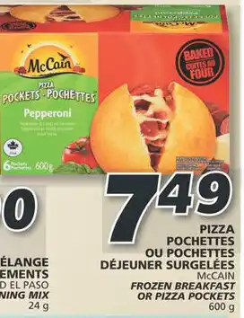 IGA MCCAIN FROZEN BREAKFAST OR PIZZA POCKETS 600 q offer