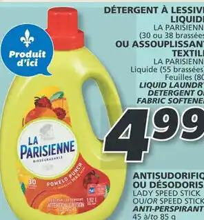IGA LA PARISIENNE LIQUID LAUNDRY DETERGENT OR FABRIC SOFTENER offer
