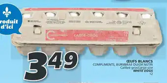IGA COMPLIMENTS, BURNBRAE OR NUTRI Large size WHITE EGGS offer