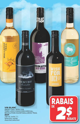 IGA SMOKY BAY, WISH FOR, TORO LOCO COLECCION ESPECIAL, REVOLUTION OU/OR WALLAROO TRAIL BEER offer