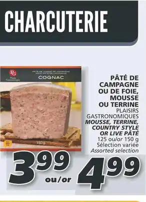 IGA MOUSSE, TERRINE, COUNTRY STYLE OR LIVE PÅTÉ 150 g offer