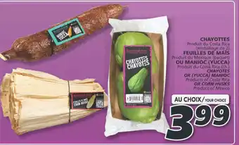 IGA CHAYOTES OR (YUCCA) MANIOC OR CORN HUSKS offer