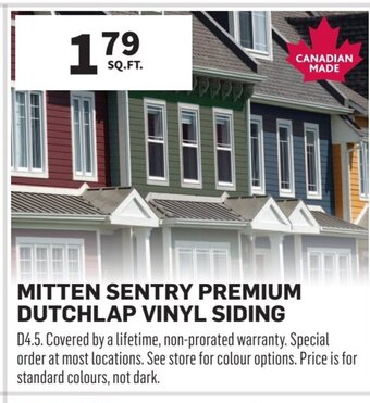 Co-op MITTEN SENTRY PREMIUM DUTCHLAP VINYL SIDING offer