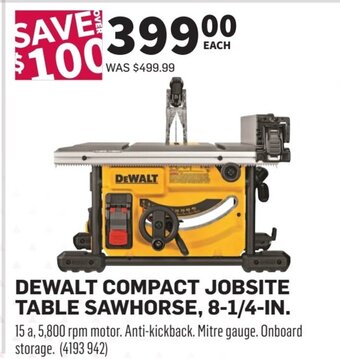 Co-op DEWALT COMPACT JOBSITE TABLE SAWHORSE, 8-1/4-IN offer