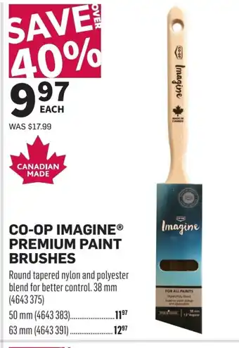 Co-op CO-OP IMAGINE PREMIUM PAINT BRUSHES offer
