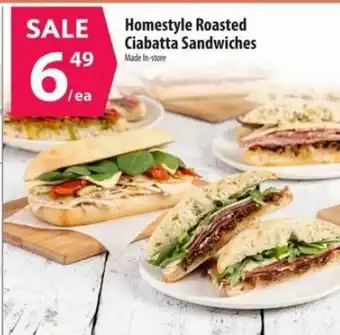 Co-Op Food Homestyle Roasted Ciabatta Sandwiches offer