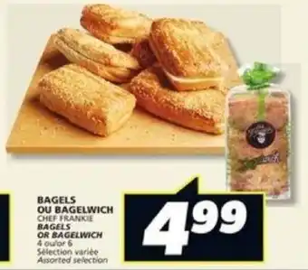 IGA CHEF FRANKIE BAGELS OR BAGELWICH 4 or 6 offer