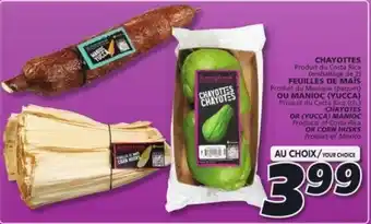 IGA CHAYOTTES OR (YUCCA) MANIOC OR CORN HUSKS offer