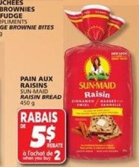IGA SUN-MAID RAISIN BREAD 450 g offer