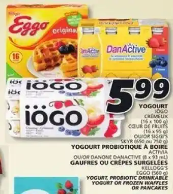 IGA YOGURT PROBIOTIC DRINKABLE YOGURT OR FROZEN WAFFLES OR PANCAKES offer