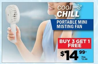 Showcase Cool chill portable mini misting fan offer
