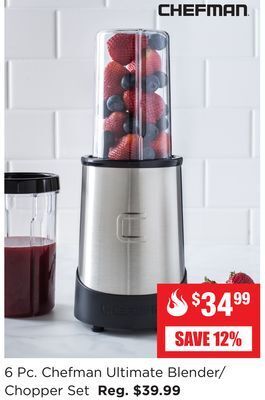 Kitchen Stuff Plus 6 pc. chefman ultimate blender/chopper set offer