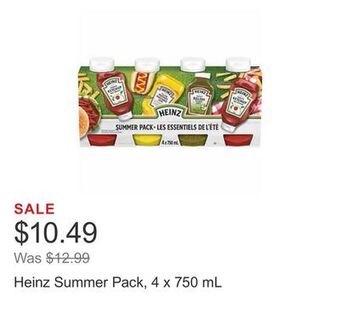 Costco Heinz summer pack, 4 x 750 ml offer