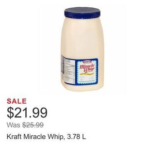 Costco Kraft miracle whip, 3.78 l offer