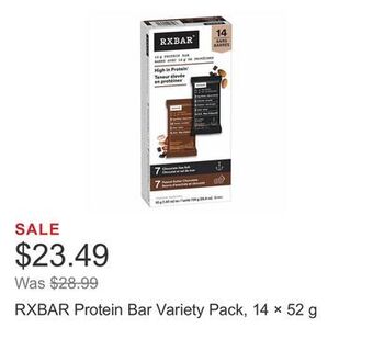 Costco Rxbar protein bar variety pack, 14 × 52 g offer