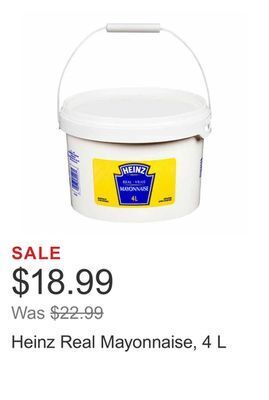 Heinz real mayonnaise, 4 l offer at Costco