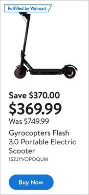 Walmart Gyrocopters flash 3.0 portable electric scooter offer