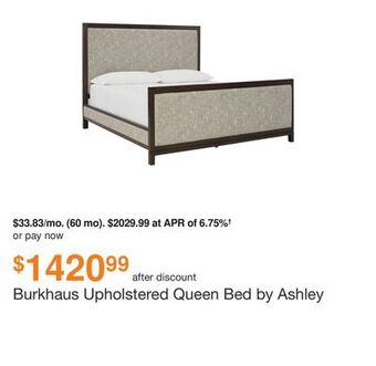 Ashley Furniture Burkhaus upholstered queen bed by ashley offer