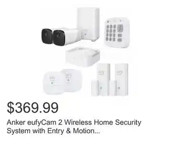 Costco Anker eufycam 2 wireless home security system with entry & motion sensors and alarm keypad offer