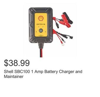 Costco Shell sbc100 1 amp battery charger and maintainer offer