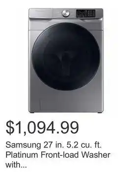 Costco Samsung 27 in. 5.2 cu. ft. platinum front-load washer with superspeed feature offer