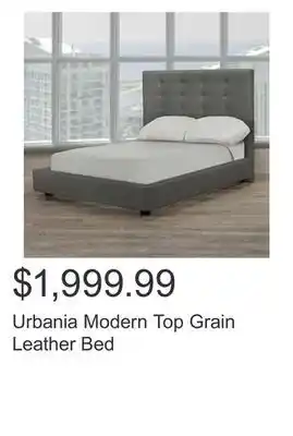 Costco Urbania modern top grain leather bed offer
