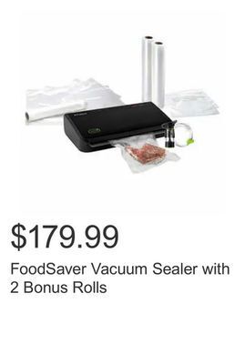 Costco Foodsaver vacuum sealer with 2 bonus rolls offer