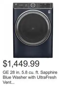 Costco Ge 28 in. 5.8 cu. ft. sapphire blue washer with ultrafresh vent system and built-in wi-fi offer