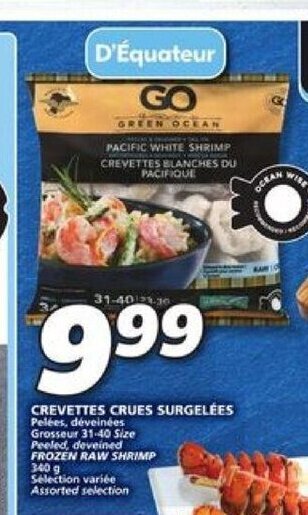 IGA Frozen raw shrimp offer