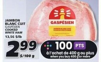 IGA GASPESIEN COOKED WHITE HAM offer