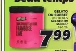 IGA RIGHTEOUS GELATO OR SORBET 562 m offer