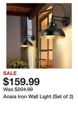 Wayfair Anaia iron wall light (set of 2) offer