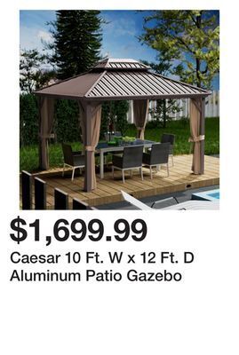 Wayfair Caesar 10 ft. w x 12 ft. d aluminum patio gazebo offer