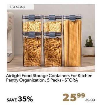 Shopper+ Airtight food storage containers for kitchen pantry organization, 5 packs - stora offer