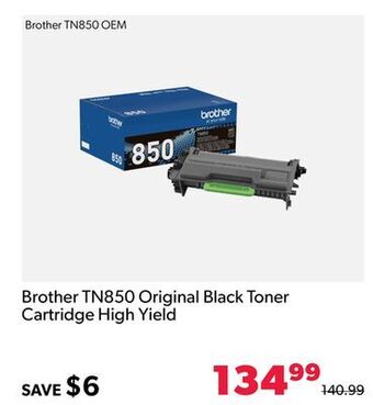 Shopper+ Brother tn850 original black toner cartridge high yield offer