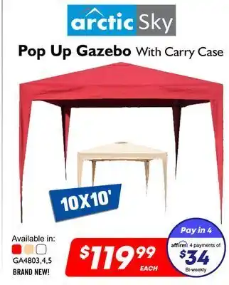Factory Direct Arctic sky pop up gazebo with carry case offer