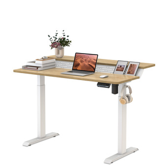 Best Buy Fenge 2 tiers electric standing desk with monitor riser shelf, 48 inch height adjustable stand up desk with usb charging port offer