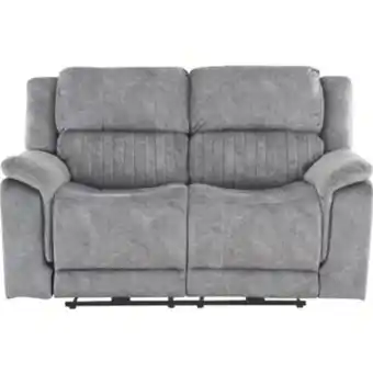 Grey upholstered power reclining loveseat
