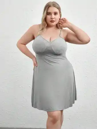 SheIn Shein leisure plus solid cami nightdress offer