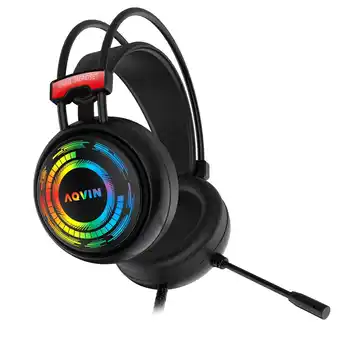 Best Buy Aqvin q300 rgb wired gaming headset, rgb backlight, 7.1 stereo surround sound, 50mm drivers, adjustable microphone, over-ear offer