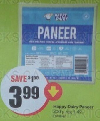 FreshCo Happy Dairy Paneer 300 g offer