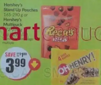 FreshCo Hershey's Stand Up Pouches 165-290 g or Hershey's Multipack offer