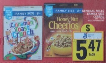 Food Basics GENERAL MILLS FAMILY SIZE CEREAL offer