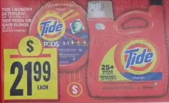 Food Basics TIDE LAUNDRY DETERGENT ,TIDE PODS OR GAIN FLINGS offer