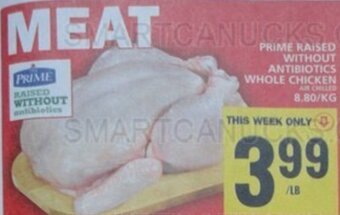Food Basics PRIME RAISED WITHOUT ANTIBIOTICS WHOLE CHICKEN offer