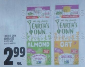 Metro EARTH'S OWN BEVERAGES offer