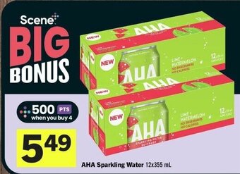 IGA AHA Sparkling Water 12x355 mL offer