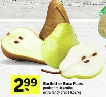 IGA Bartlett or Bosc Pears offer