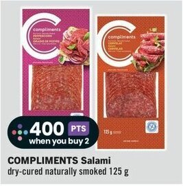 IGA COMPLIMENTS Salami dry-cured naturally smoked 125 g offer